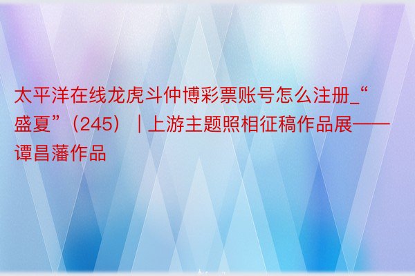 太平洋在线龙虎斗仲博彩票账号怎么注册_“盛夏”（245） | 上游主题照相征稿作品展——谭昌藩作品